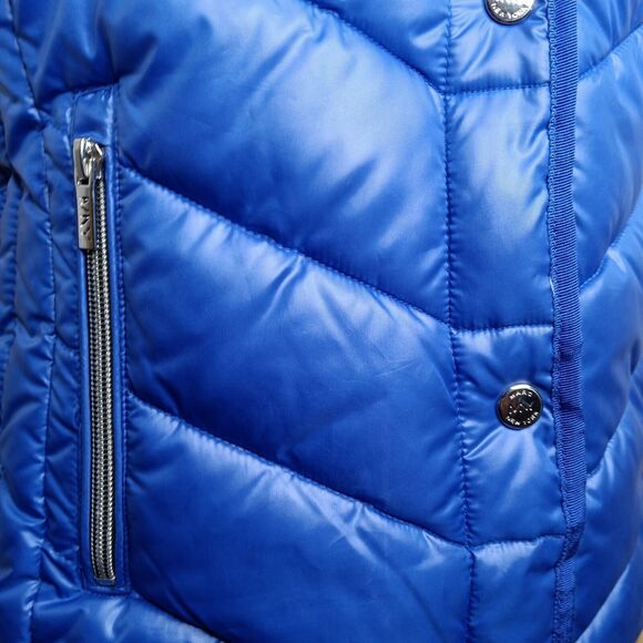 Marc New York Puffy Winter Ski Vest NEW Women's MEDIUM Lined Hood Blue - Picture 5 of 11